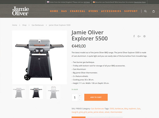 Jamie Oliver Ψησταριά με 2 καυστήρες Explorer 5500 | Online 4U Shop